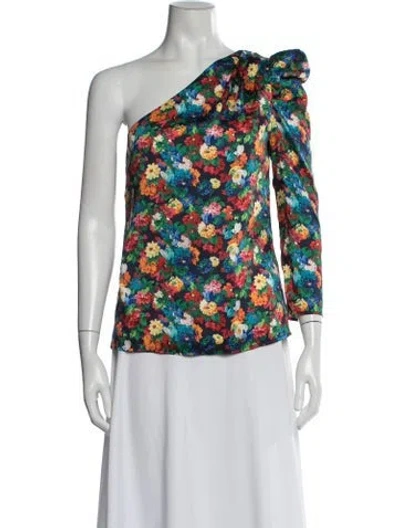 Pre-owned Les Rêveries Silk Floral Print Top W/ Tags In Multicolor