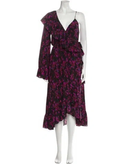 Pre-owned Les Rêveries Silk Long Dress In Black