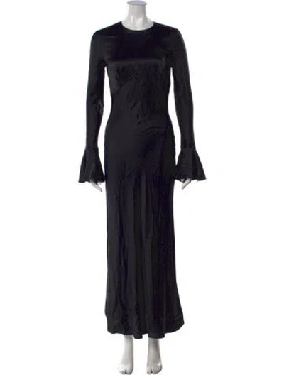 Pre-owned Les Rêveries Silk Long Dress In Black
