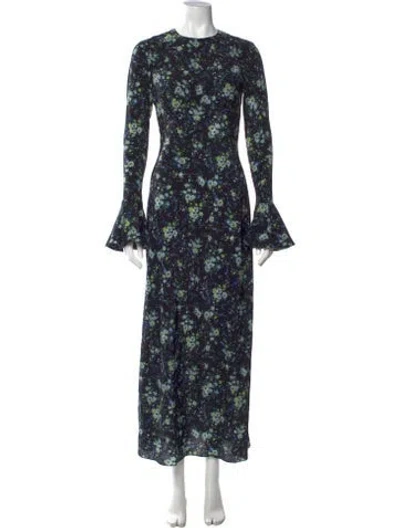 Pre-owned Les Rêveries Silk Long Dress In Black