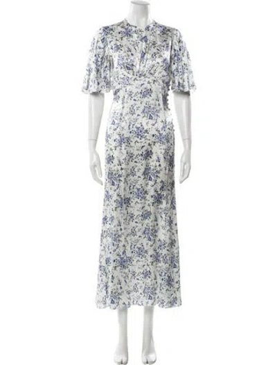 Pre-owned Les Rêveries Silk Long Dress In Multi