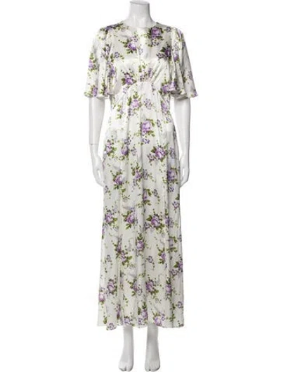 Pre-owned Les Rêveries Silk Long Dress In Multi