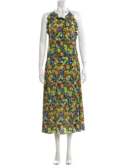 Pre-owned Les Rêveries Silk Long Dress In Multi