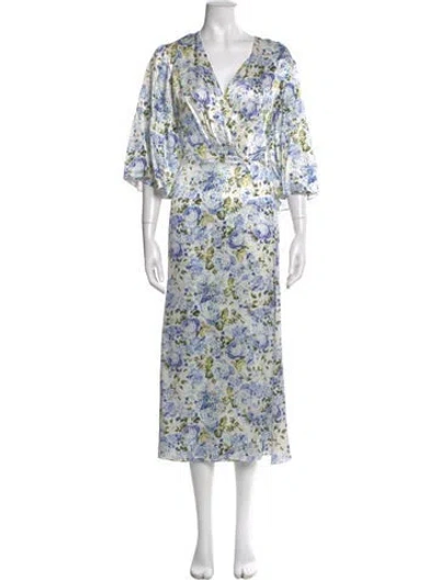 Pre-owned Les Rêveries Silk Long Dress In Multi