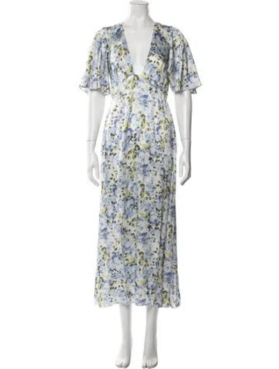 Pre-owned Les Rêveries Silk Long Dress In Multi