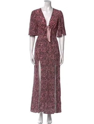 Pre-owned Les Rêveries Silk Long Dress In Pink