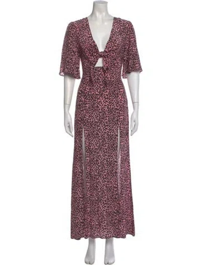 Pre-owned Les Rêveries Silk Long Dress In Pink
