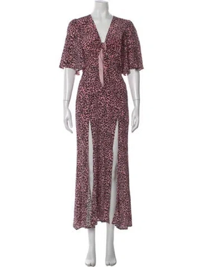 Pre-owned Les Rêveries Silk Long Dress In Pink
