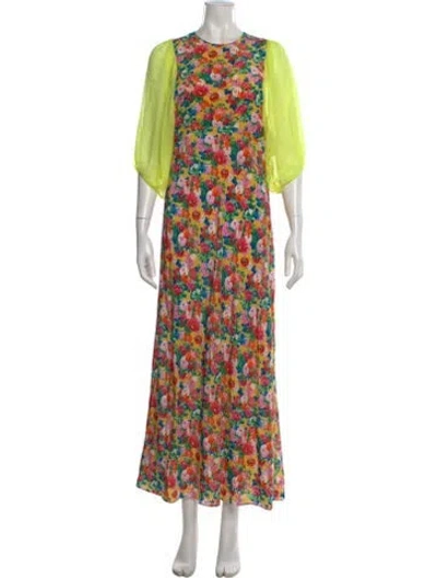 Pre-owned Les Rêveries Silk Long Dress In Pink