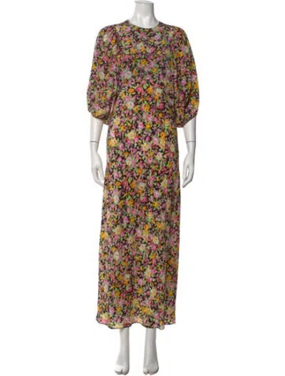 Pre-owned Les Rêveries Silk Long Dress In Pink