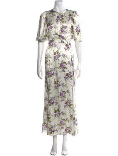 Pre-owned Les Rêveries Silk Long Dress In White
