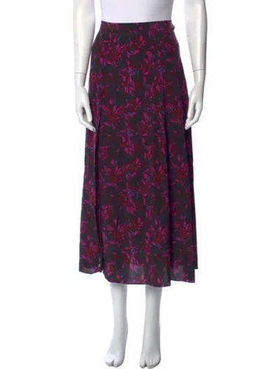 Pre-owned Les Rêveries Silk Long Skirt In Black