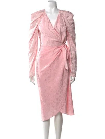 Pre-owned Les Rêveries Silk Midi Length Dress In Pink