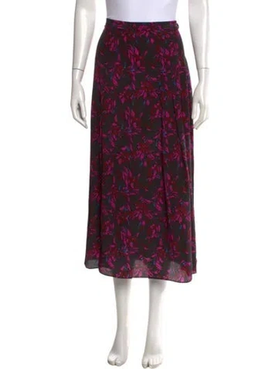 Pre-owned Les Rêveries Silk Midi Length Skirt In Multi