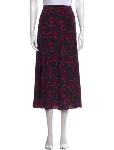 Pre-owned Les Rêveries Silk Midi Length Skirt In Multi