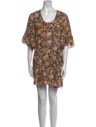 Pre-owned Les Rêveries Silk Mini Dress In Black