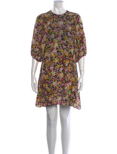 Pre-owned Les Rêveries Silk Mini Dress In Black