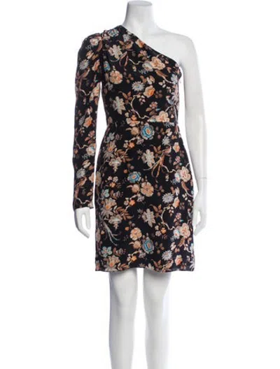 Pre-owned Les Rêveries Silk Mini Dress In Black