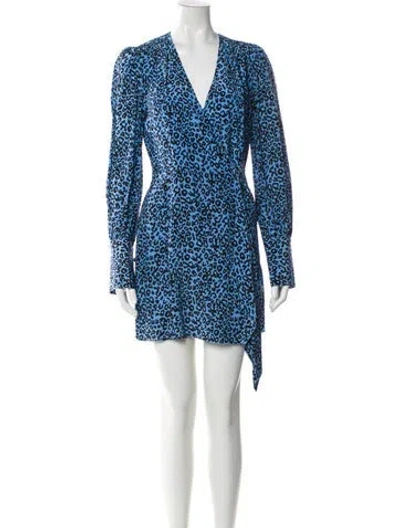 Pre-owned Les Rêveries Silk Mini Dress In Blue