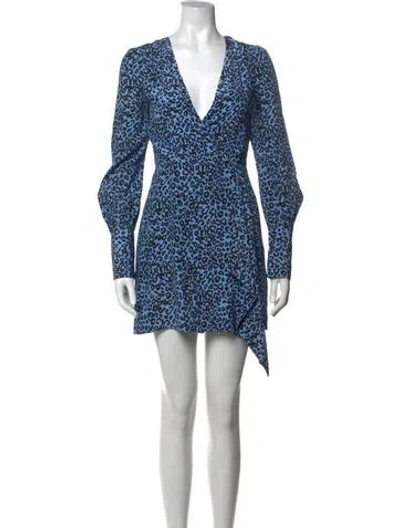 Pre-owned Les Rêveries Silk Mini Dress In Blue