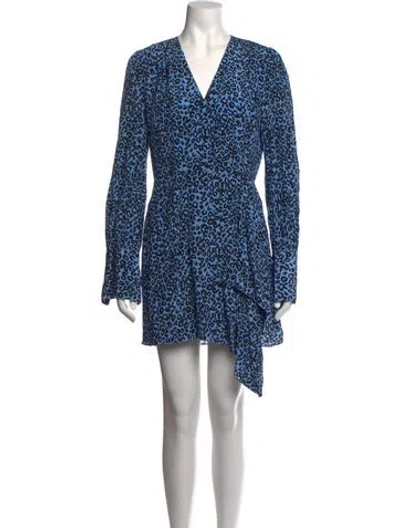 Pre-owned Les Rêveries Silk Mini Dress In Blue
