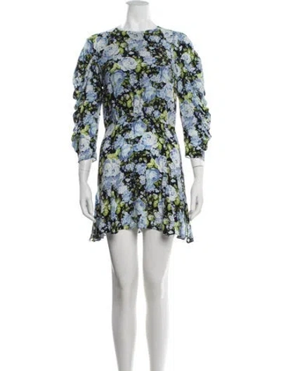 Pre-owned Les Rêveries Silk Mini Dress In Blue