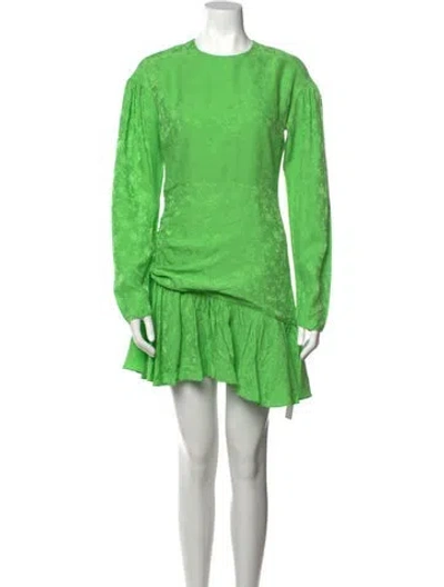 Pre-owned Les Rêveries Silk Mini Dress In Green