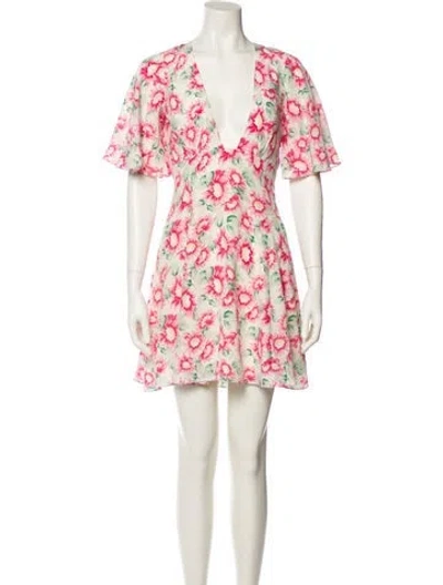 Pre-owned Les Rêveries Silk Mini Dress In Multi