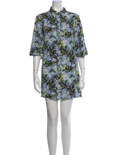 Pre-owned Les Rêveries Silk Mini Dress In Multi
