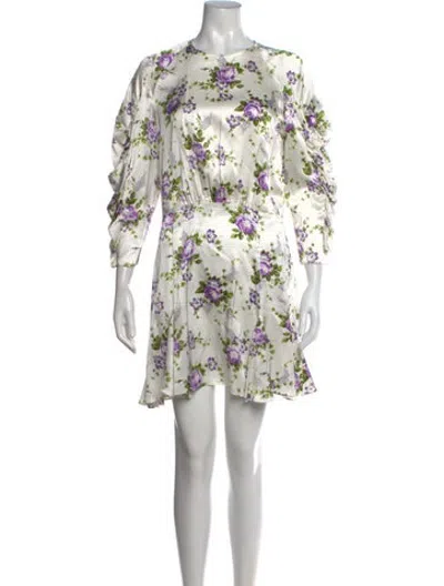 Pre-owned Les Rêveries Silk Mini Dress In Neutrals
