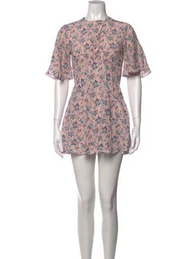 Pre-owned Les Rêveries Silk Mini Dress In Pink