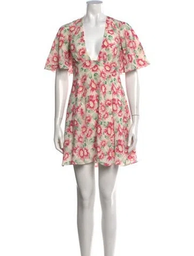 Pre-owned Les Rêveries Silk Mini Dress In Pink