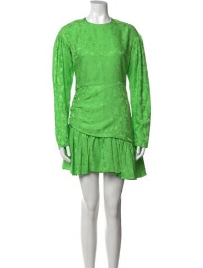 Pre-owned Les Rêveries Silk Mini Dress W/ Tags In Green