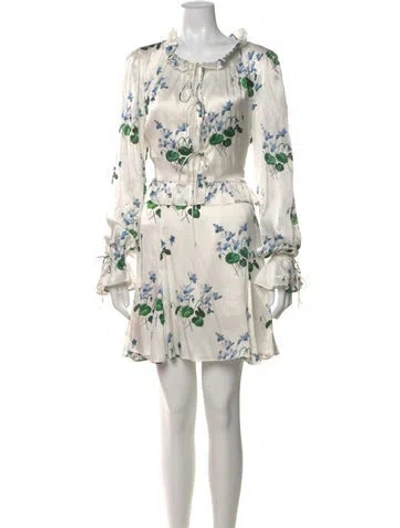 Pre-owned Les Rêveries Silk Mini Dress W/ Tags In White