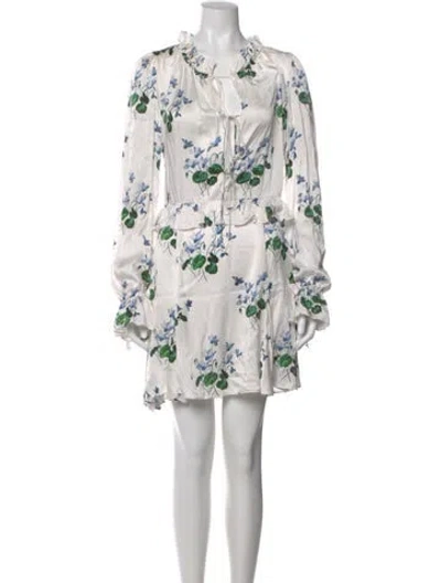 Pre-owned Les Rêveries Silk Mini Dress In White