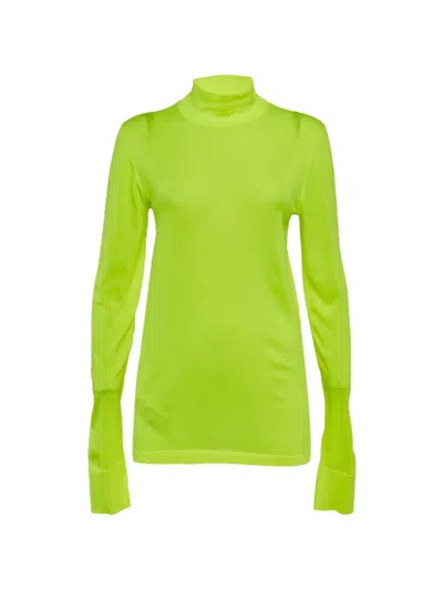 Pre-owned Les Rêveries Stretch-knit Turtleneck Sweater In Green