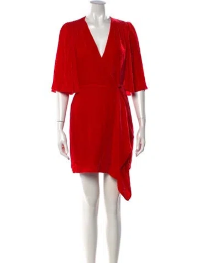 Pre-owned Les Rêveries V-neck Mini Dress In Red