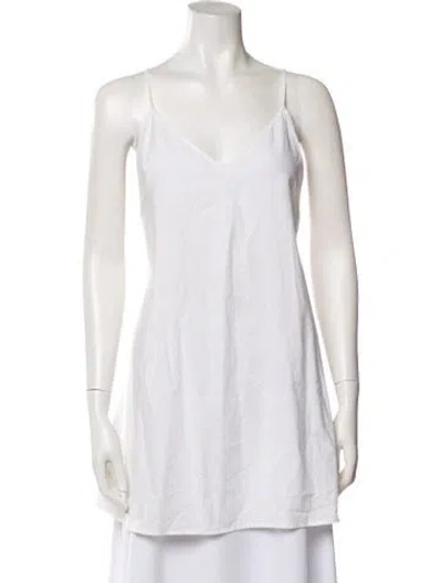 Pre-owned Les Rêveries V-neck Sleeveless Top In White