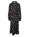 Les Rêveries Les Revêries Tie-front Maxi Dress In Floral Print Silk In Multi