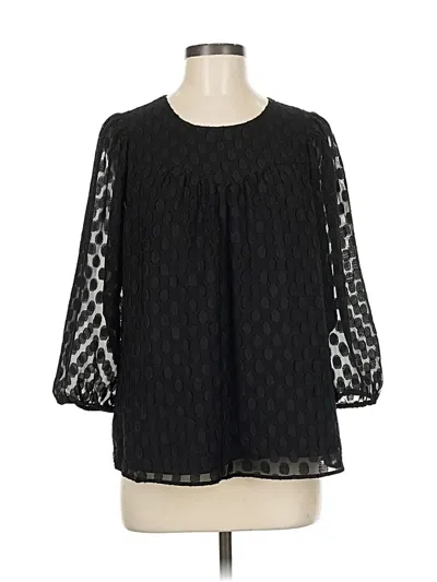 Pre-owned Les Serein 3/4 Sleeve Blouse In Black