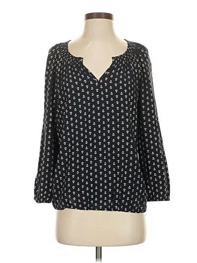 Pre-owned Les Serein 3/4 Sleeve Blouse In Black