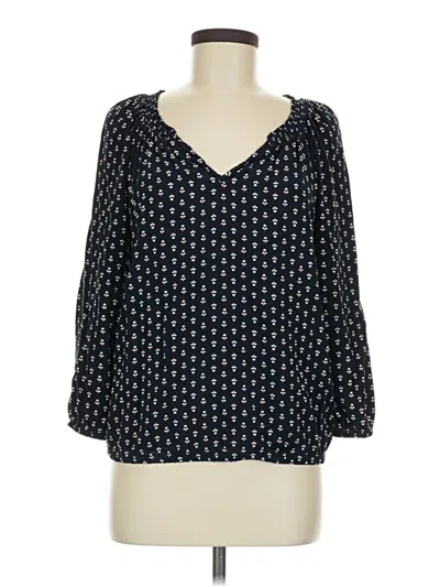 Pre-owned Les Serein 3/4 Sleeve Blouse In Black