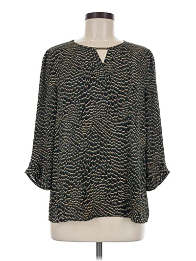 Pre-owned Les Serein 3/4 Sleeve Blouse In Black