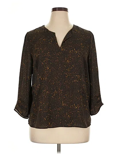 Pre-owned Les Serein 3/4 Sleeve Blouse In Brown