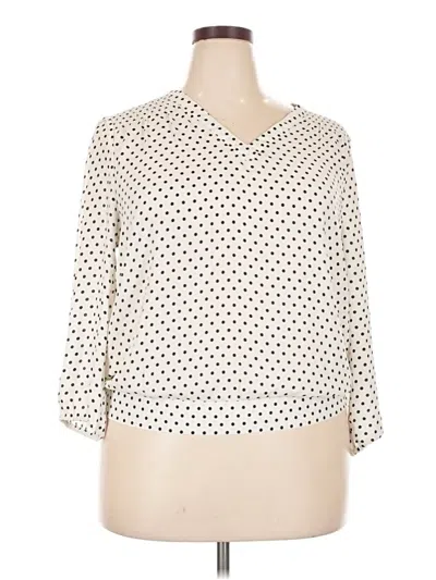 Pre-owned Les Serein 3/4 Sleeve Blouse In Ivory