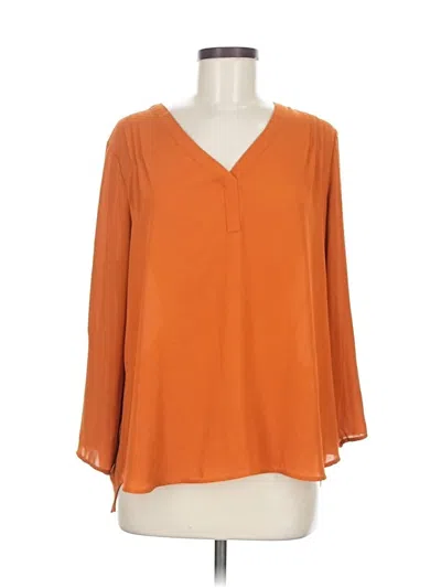 Pre-owned Les Serein 3/4 Sleeve Blouse In Orange