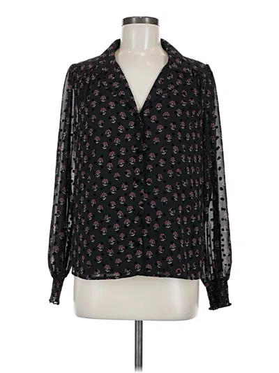 Pre-owned Les Serein Long Sleeve Blouse In Black