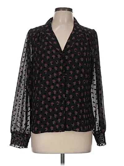 Pre-owned Les Serein Long Sleeve Blouse In Black