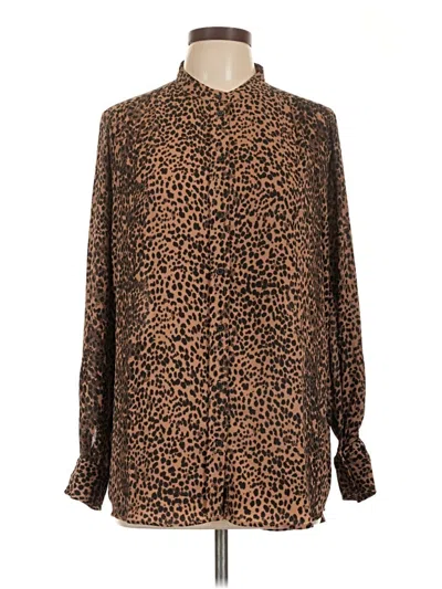 Pre-owned Les Serein Long Sleeve Blouse In Brown