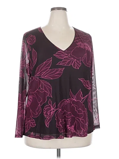 Pre-owned Les Serein Long Sleeve Blouse In Burgundy